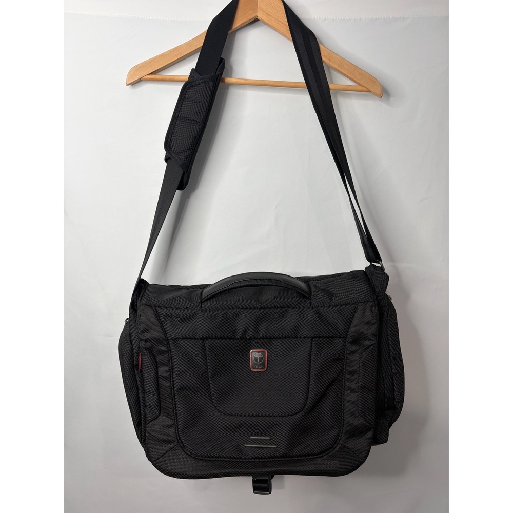 Tumi T-Tech Black Ballistic Nylon Laptop Computer Messenger Bag Crossbody Strap